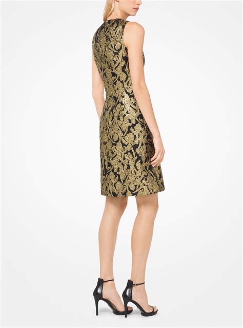 michael kors gold shift dress|feather shift dress.